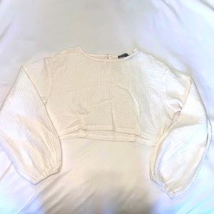 Shein White Stretchy Crop Top Shirt M
